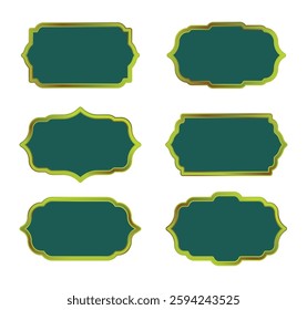 Gold traditional islamic window shape muslim architecture frames design