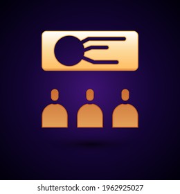 Gold Training, presentation icon isolated on black background.  Vector Illustration