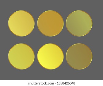 Gold transparent sticker isolated