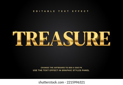 Gold treasure editable text effect template