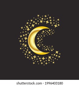 Gold trendy shades phases of the moon, magic astrology and boho. Magic concept, Minimalism. Figure astrology, Boho design, pagan symbols for divination.