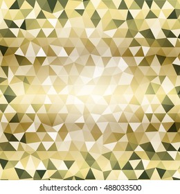 gold triangle background. square banner. vector illustration. for design, web banner, presentation