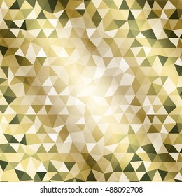 gold triangle background. square banner. vector illustration. for design, web banner, presentation