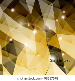 Gold triangle background. Vector