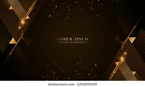 Gold triangle diamond elegant Shine with Slant golden lines and glittering light effects decorative element. Modern Abstract style vector design