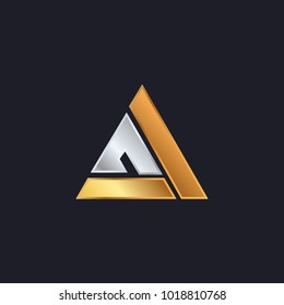 gold triangle shape business logo