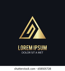 gold triangle shape company logo
