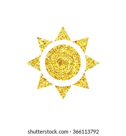 Gold triangle sun. Nature symbol, warm and light. Vector