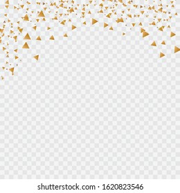 Gold triangles luxury sparkling confetti. 