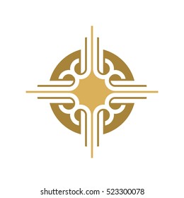 Gold Tribal Decoration Logo Template Illustration Design. Vector EPS 10.