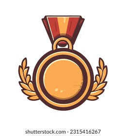 Icono de medalla deportiva de triunfo de oro aislado