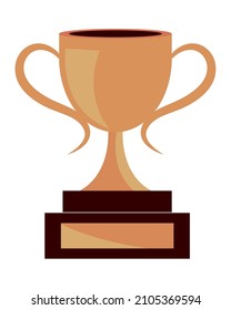 gold trophy award icon flat