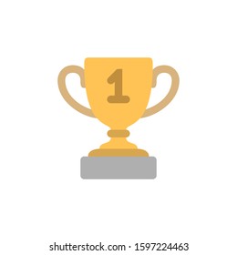 gold trophy cartoon icon vector on a white background