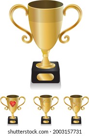 gold trophy  champions for winner