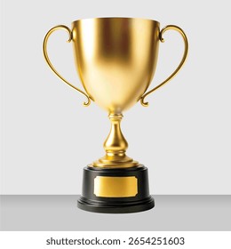 gold trophy cup award element isolated on grey background. gold trophy cup award element isolated.