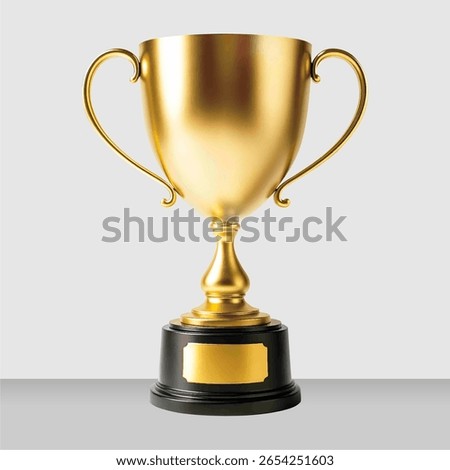 gold trophy cup award element isolated on grey background. gold trophy cup award element isolated.