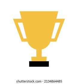 Gold trophy cup. Champion. Vector.