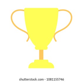 Gold trophy cup, goblet on the white background