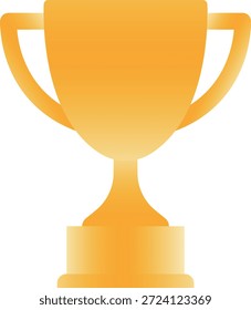Goldtrophäe Tasse Symbol. Einfaches Gewinner-Preissymbol für Meisterschaft oder Erfolg. Vektorgrafik.