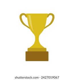 Gold trophy cup icon. Vector Illustration.