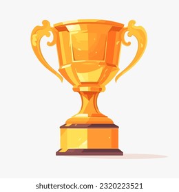 Gold trophy cup isolated. Vector award prize