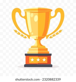 Trophäe goldene Tasse einzeln. Vektorpreis