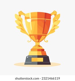 Gold trophy cup isolated. Vector award prize