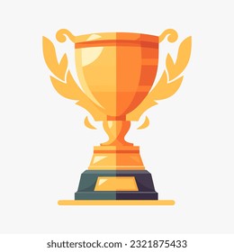 Gold trophy cup isolated. Vector award prize