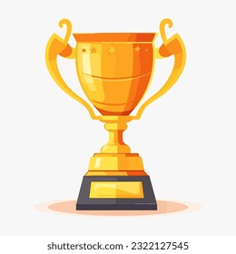 Gold trophy cup isolated. Vector award prize