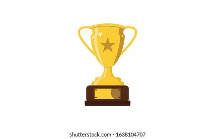 gold trophy cup on white background