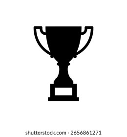 Diseño de ilustración plana de Vector de silueta de taza de trofeo de oro.