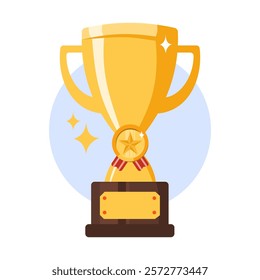 A gold trophy cup. Symbolizing victory, achievement, and excellence.