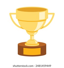 gold trophy cup vector illustration