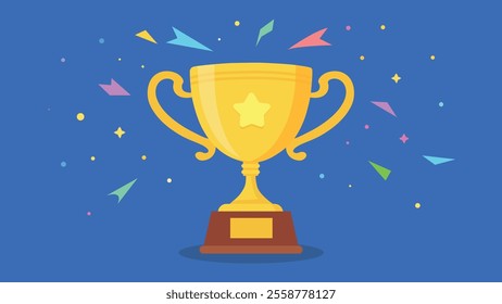 Gold trophy cup.Winner's trophy icon. Best champions cup trophy vector illustration.