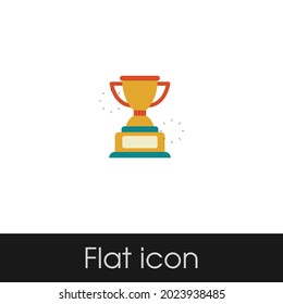 Gold Trophy Flat icon Design Isolated White Background, Eps 10