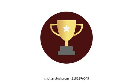Gold trophy flat vector icon. Trophy cup symbol. vector illustration of gold trophy in modern flat trendy design.