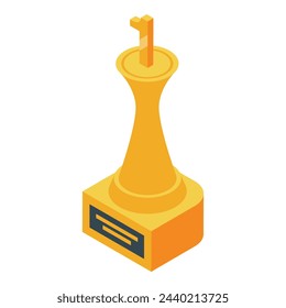 Gold trophy icon isometric vector. Cup prize. Reward win
