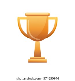 gold trophy icon over white background. colorful desing. vector illustration