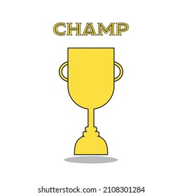 Vector de ícono de trofeo de oro. ilustración del trofeo campeón ganador. Concepto de logro y recompensa. 