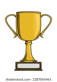 A gold trophy illustration with a white background