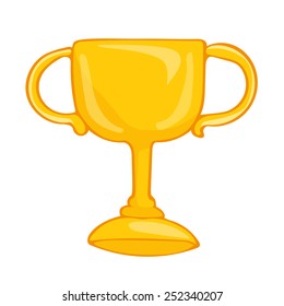 gold trophy isolated illustration on white background