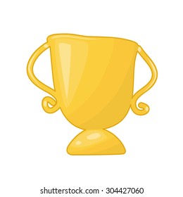 gold trophy isolated illustration on white background