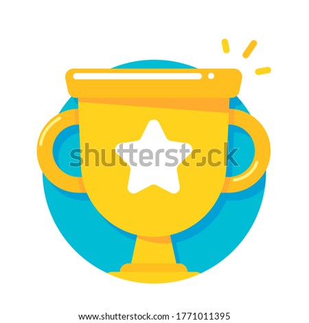 Gold trophy with the name plate of the winner of the competition.