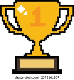 Gold Trophy Pixel 8-Bit Game 