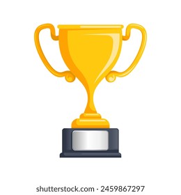 Gold trophy for place winner. Transparent white background. EPS 10 vector files are provided for customization. Simplified for championship and achievement rewards