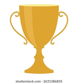 gold trophy with two handles vector