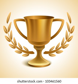 Gold trophy, vector