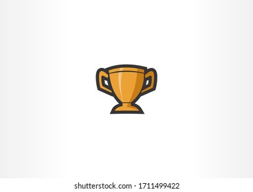 Gold Trophy vector design illustration template