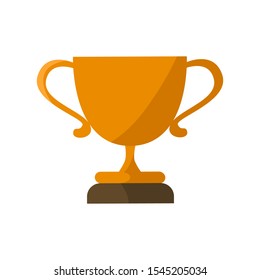 Gold Trophy. vector Illustration. 1st place victory symbol