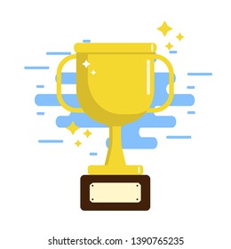 Gold trophy. winner trophy award.